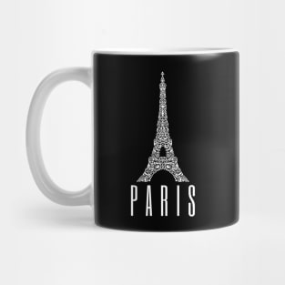 Paris France Eiffel Tower Art Design White Mug